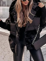 Perpetua | Women's Hooded Faux Fur Puffer Jacket — view 2