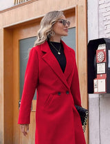 Clarice | Women's Double-Breasted Longline Coat with Notch Lapels — view 10