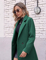 Clarice | Women's Double-Breasted Longline Coat with Notch Lapels — view 46
