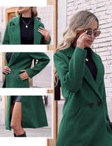 Clarice | Women's Double-Breasted Longline Coat with Notch Lapels — view 47