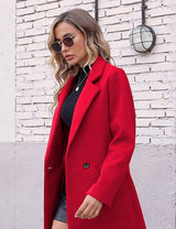 Clarice | Women's Double-Breasted Longline Coat with Notch Lapels — view 11