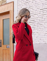 Clarice | Women's Double-Breasted Longline Coat with Notch Lapels — view 12