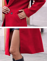 Clarice | Women's Double-Breasted Longline Coat with Notch Lapels — view 13