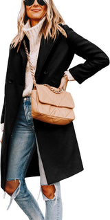 Clarice | Women's Double-Breasted Longline Coat with Notch Lapels — view 2