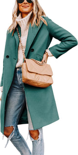 Clarice | Women's Double-Breasted Longline Coat with Notch Lapels — view 7