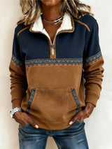 Hollie | Women's Half-Zip Fleece-Lined Relaxed Pullover — view 1