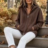 Felicity | Women's Hooded Oversized Knit Cardigan – Open Front — view 5
