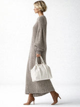 Orelia | Women's Oversized Ribbed Knit Maxi Sweater Dress — view 2