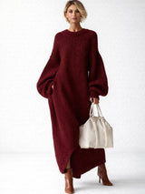 Orelia | Women's Oversized Ribbed Knit Maxi Sweater Dress — view 6