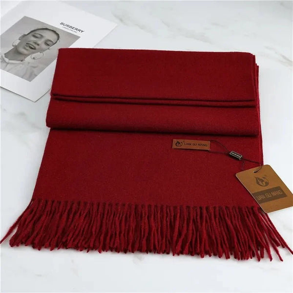 Thomasina | Women's Large Tassel Scarf – Soft Winter Wrap — view 1