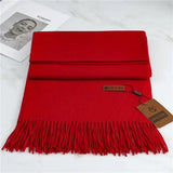 Thomasina | Women's Large Tassel Scarf – Soft Winter Wrap — view 6