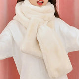 Evangeline | Women's Faux Rabbit Fur Scarf – Soft Winter Wrap — view 2