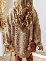 Women's Oversized Cable Knit Mini Jumper Dress | Winter — view 1