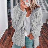 Maelis | Women's Oversized Hooded Textured Fleece Jacket — view 7
