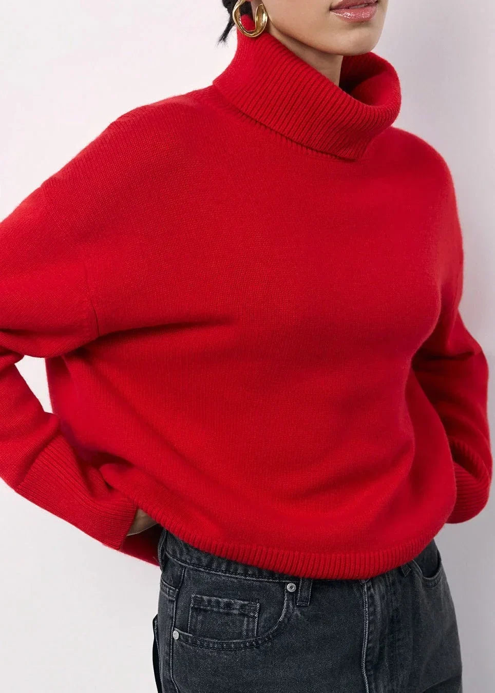 Women's Oversized Roll-Neck Knitted Jumper — view 8