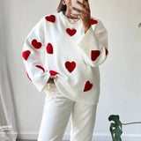 Hallie | Women's Relaxed Heart Motif Jumper — view 2