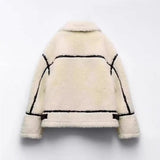 Juniper | Women's Oversized Teddy Jacket with Contrast Trim — view 4