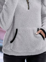 Women's Sherpa Fleece Half-Zip Kangaroo Pocket Pullover — view 14