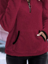 Women's Sherpa Fleece Half-Zip Kangaroo Pocket Pullover — view 20