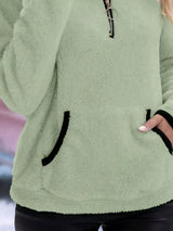 Women's Sherpa Fleece Half-Zip Kangaroo Pocket Pullover — view 29