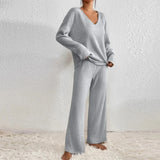 Saoirse | V-Neck Knit Loungewear Set — view 13