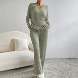 Saoirse | V-Neck Knit Loungewear Set — view 11
