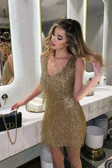 Zafira | Sequin Christmas Party Mini Dress — view 5