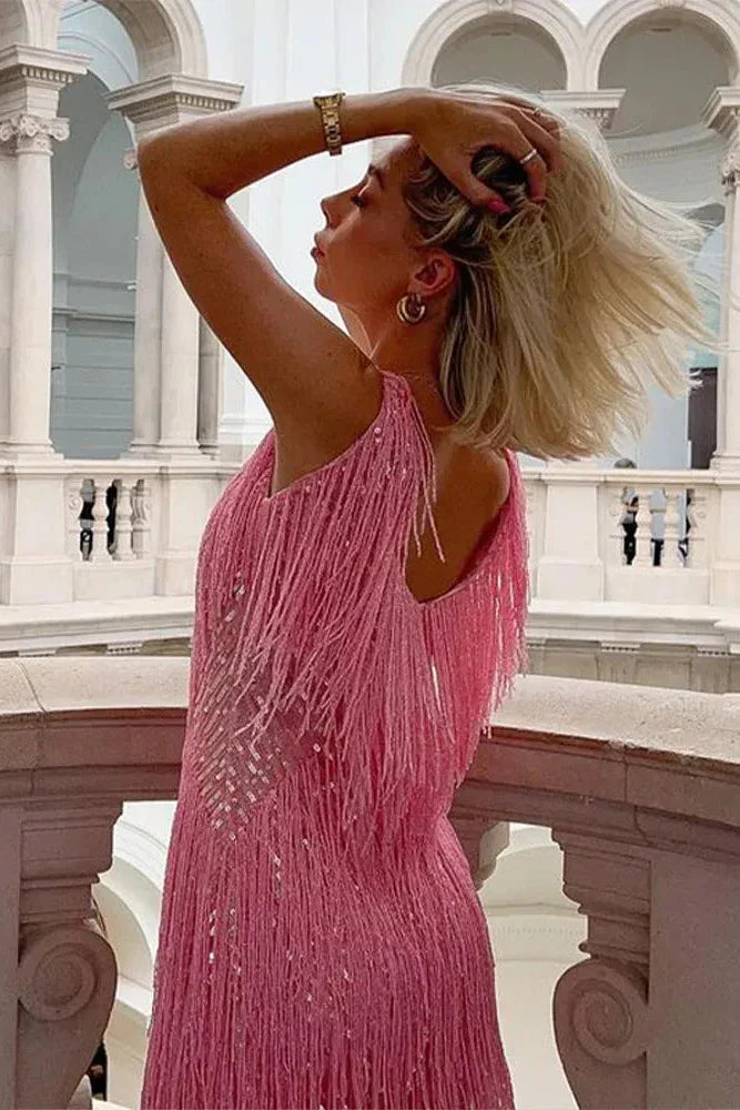 Zafira | Sequin Christmas Party Mini Dress — view 3