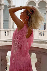 Zafira | Sequin Christmas Party Mini Dress — view 3