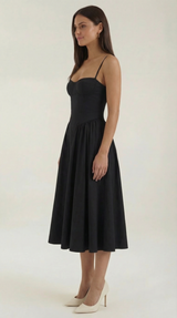 Ulva | Floral Corset Christmas Party Midi Dress — view 7