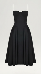 Ulva | Floral Corset Christmas Party Midi Dress — view 10
