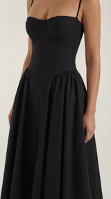 Ulva | Floral Corset Christmas Party Midi Dress — view 8