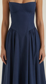 Ulva | Floral Corset Christmas Party Midi Dress — view 18