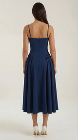 Ulva | Floral Corset Christmas Party Midi Dress — view 19