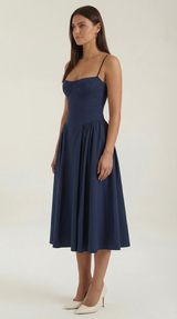 Ulva | Floral Corset Christmas Party Midi Dress — view 17
