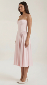 Ulva | Floral Corset Christmas Party Midi Dress — view 27