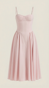 Ulva | Floral Corset Christmas Party Midi Dress — view 30