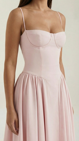 Ulva | Floral Corset Christmas Party Midi Dress — view 28