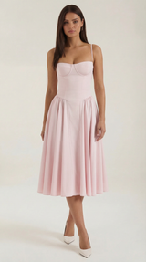 Ulva | Floral Corset Christmas Party Midi Dress — view 26