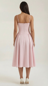 Ulva | Floral Corset Christmas Party Midi Dress — view 29