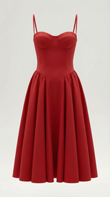 Ulva | Floral Corset Christmas Party Midi Dress — view 25