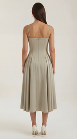 Ulva | Floral Corset Christmas Party Midi Dress — view 34