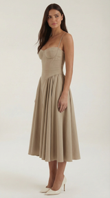 Ulva | Floral Corset Christmas Party Midi Dress — view 32