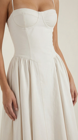 Ulva | Floral Corset Christmas Party Midi Dress — view 13