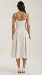 Ulva | Floral Corset Christmas Party Midi Dress — view 14