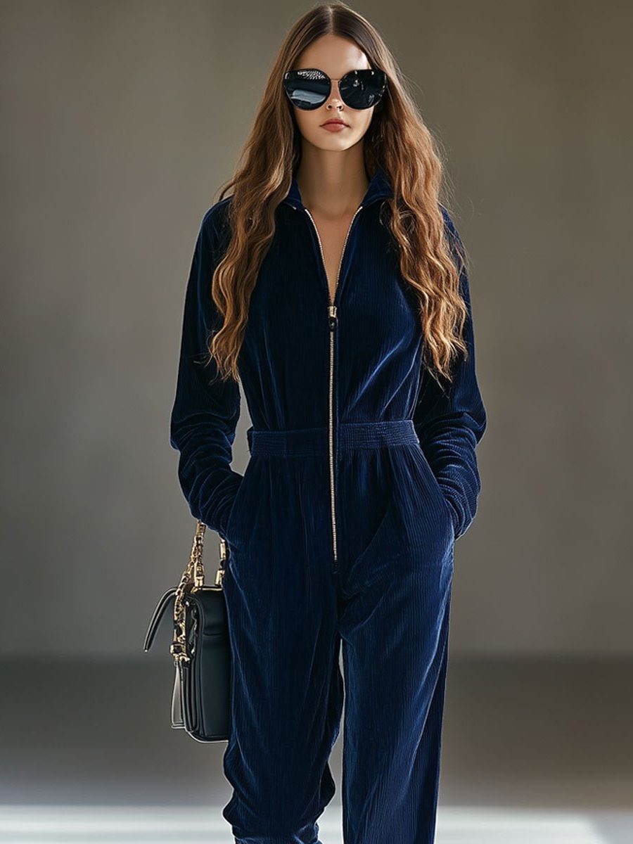 Sarafina | Corduroy Zip-Up Jumpsuit — view 3