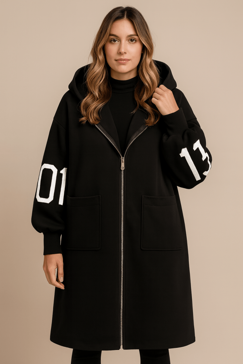 Romilly | Women's Oversized Longline Hooded Wool-Look Coat — view 3