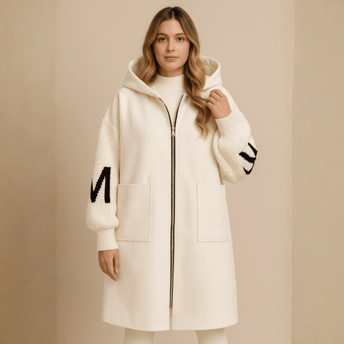 Romilly | Women's Oversized Longline Hooded Wool-Look Coat — view 1