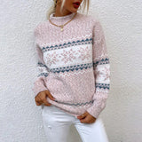 Odette | Women's Fair Isle Snowflake Mock-Neck Knitted Jumper — view 3