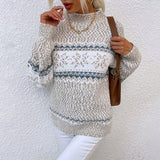Odette | Women's Fair Isle Snowflake Mock-Neck Knitted Jumper — view 4